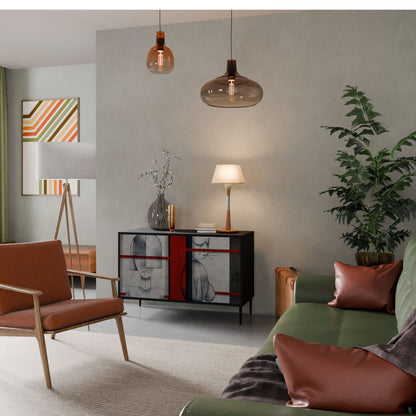 Credenza a 2 ante GRAY FIGURES in finitura nera