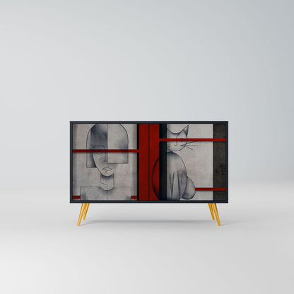 Credenza a 2 ante GRAY FIGURES in finitura nera