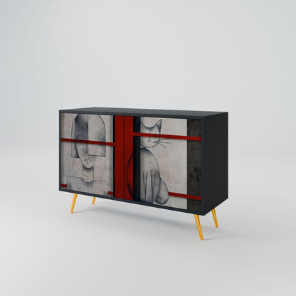 Credenza a 2 ante GRAY FIGURES in finitura nera
