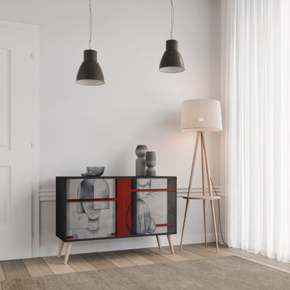 Credenza a 2 ante GRAY FIGURES in finitura nera