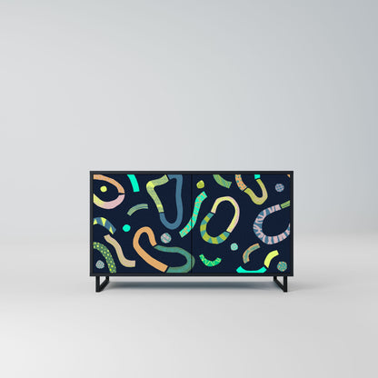 Credenza a 2 ante CONTRAST DANCE in finitura nera