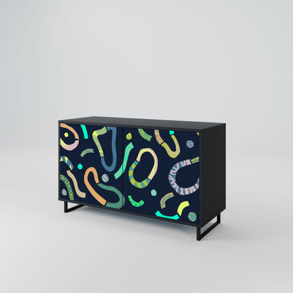 Credenza a 2 ante CONTRAST DANCE in finitura nera