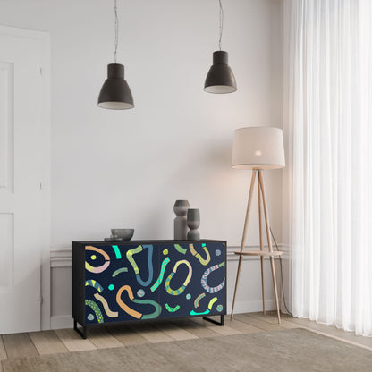 Credenza a 2 ante CONTRAST DANCE in finitura nera