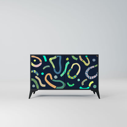 Credenza a 2 ante CONTRAST DANCE in finitura nera