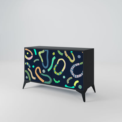 Credenza a 2 ante CONTRAST DANCE in finitura nera