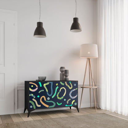 Credenza a 2 ante CONTRAST DANCE in finitura nera