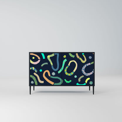 Credenza a 2 ante CONTRAST DANCE in finitura nera