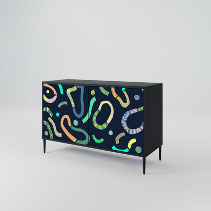 Credenza a 2 ante CONTRAST DANCE in finitura nera
