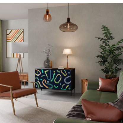 Credenza a 2 ante CONTRAST DANCE in finitura nera