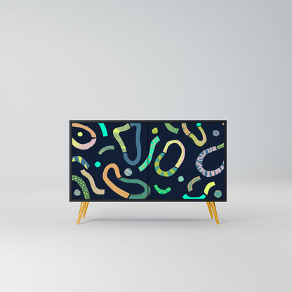 Credenza a 2 ante CONTRAST DANCE in finitura nera