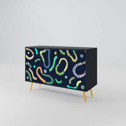 Credenza a 2 ante CONTRAST DANCE in finitura nera