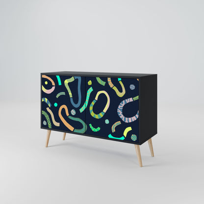 Credenza a 2 ante CONTRAST DANCE in finitura nera