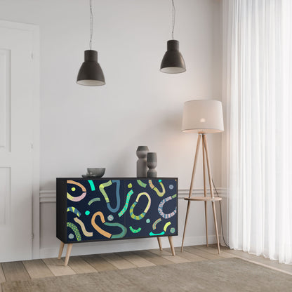 Credenza a 2 ante CONTRAST DANCE in finitura nera