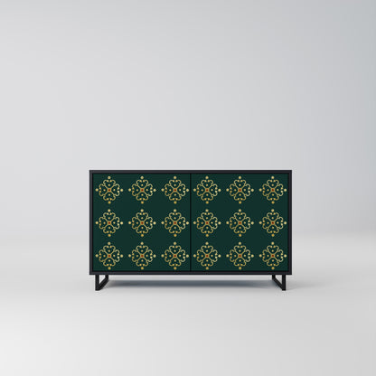 Credenza a 2 ante ROYAL MEDALLION in finitura nera