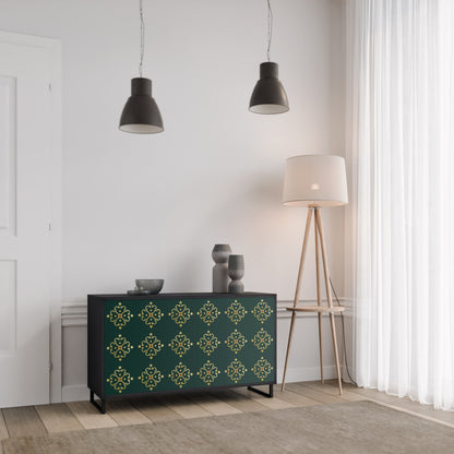 Credenza a 2 ante ROYAL MEDALLION in finitura nera