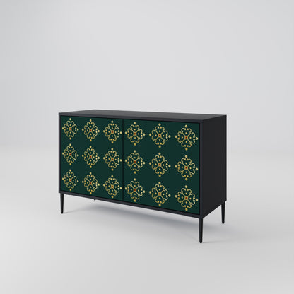 Credenza a 2 ante ROYAL MEDALLION in finitura nera