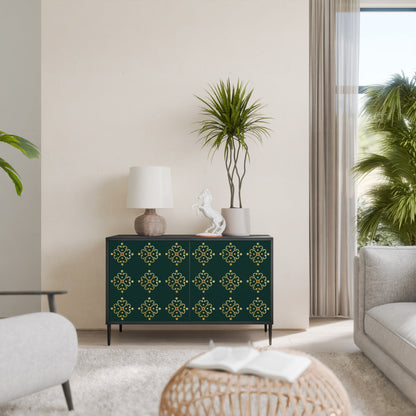 Credenza a 2 ante ROYAL MEDALLION in finitura nera