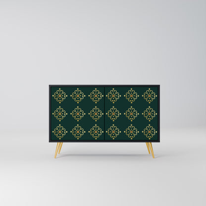 Credenza a 2 ante ROYAL MEDALLION in finitura nera