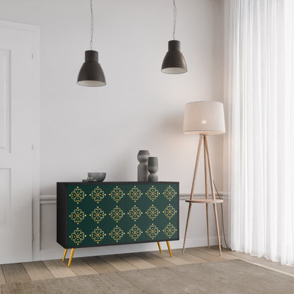 Credenza a 2 ante ROYAL MEDALLION in finitura nera