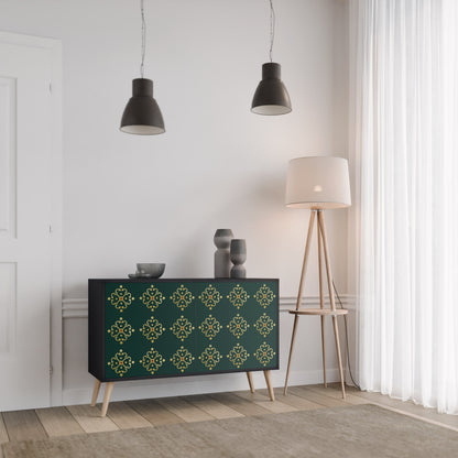 Credenza a 2 ante ROYAL MEDALLION in finitura nera
