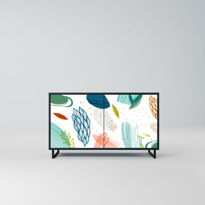 Credenza BOTANICAL HURRICANE a 2 ante in finitura nera