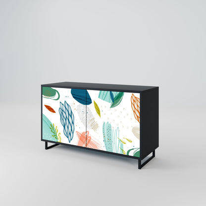 Credenza BOTANICAL HURRICANE a 2 ante in finitura nera