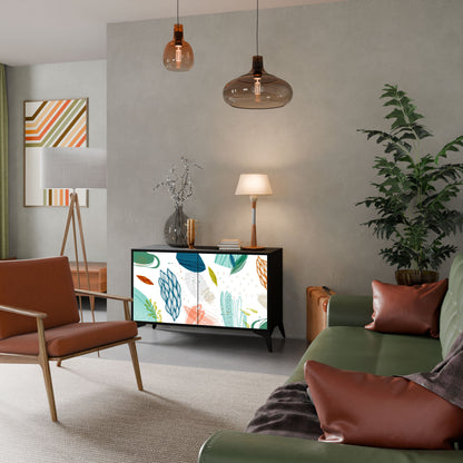 Credenza BOTANICAL HURRICANE a 2 ante in finitura nera
