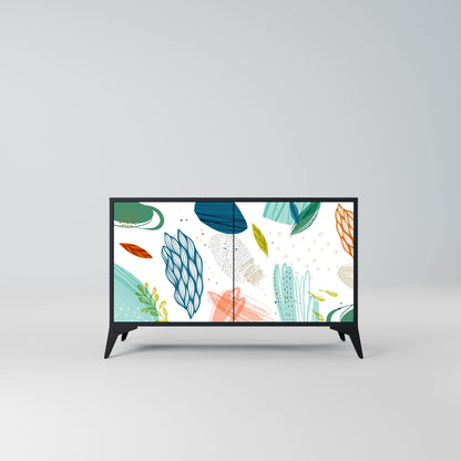 Credenza BOTANICAL HURRICANE a 2 ante in finitura nera