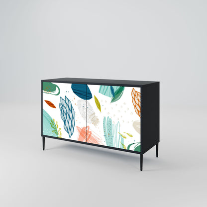 Credenza BOTANICAL HURRICANE a 2 ante in finitura nera