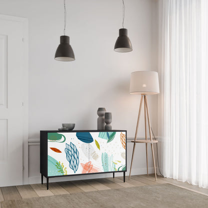 Credenza BOTANICAL HURRICANE a 2 ante in finitura nera