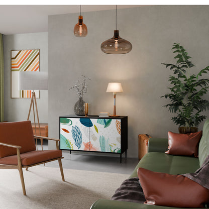 Credenza BOTANICAL HURRICANE a 2 ante in finitura nera