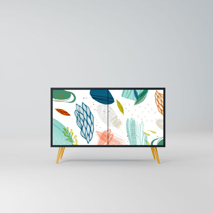 Credenza BOTANICAL HURRICANE a 2 ante in finitura nera