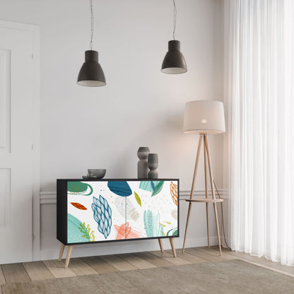 Credenza BOTANICAL HURRICANE a 2 ante in finitura nera