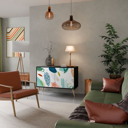 Credenza BOTANICAL HURRICANE a 2 ante in finitura nera
