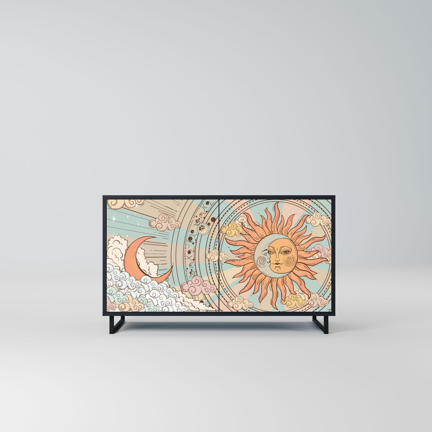 Credenza MYSTICAL STRUCTURE a 2 ante in finitura nera