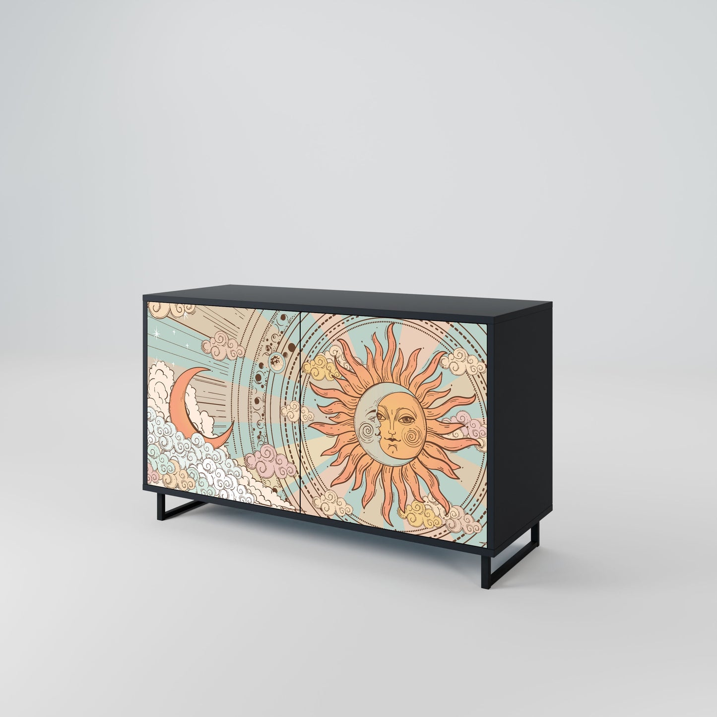 Credenza MYSTICAL STRUCTURE a 2 ante in finitura nera