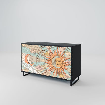 Credenza MYSTICAL STRUCTURE a 2 ante in finitura nera