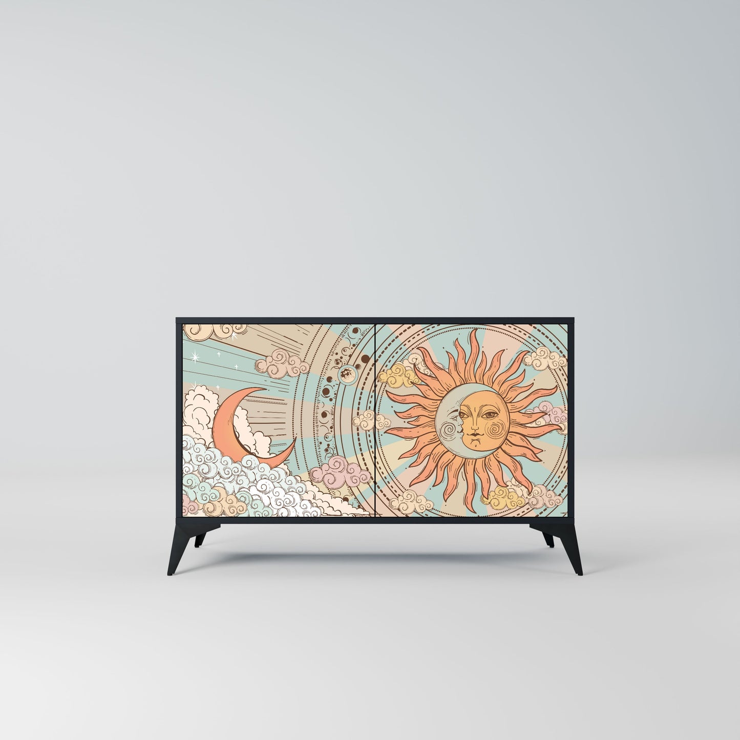 Credenza MYSTICAL STRUCTURE a 2 ante in finitura nera
