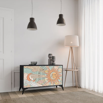 Credenza MYSTICAL STRUCTURE a 2 ante in finitura nera