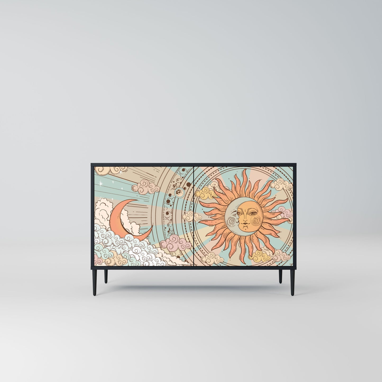Credenza MYSTICAL STRUCTURE a 2 ante in finitura nera