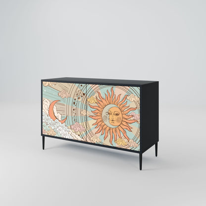 Credenza MYSTICAL STRUCTURE a 2 ante in finitura nera