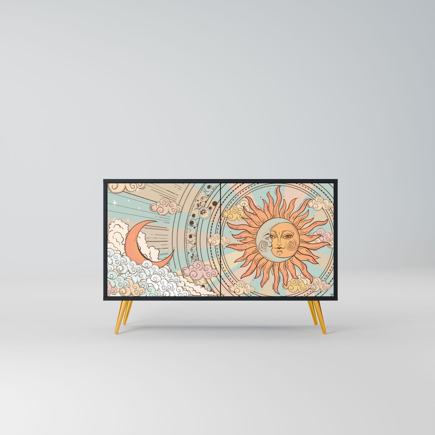 Credenza MYSTICAL STRUCTURE a 2 ante in finitura nera