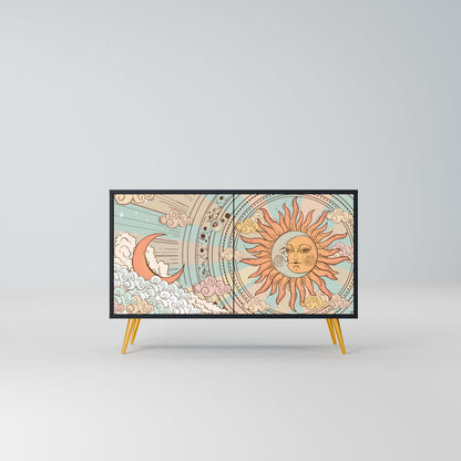Credenza MYSTICAL STRUCTURE a 2 ante in finitura nera