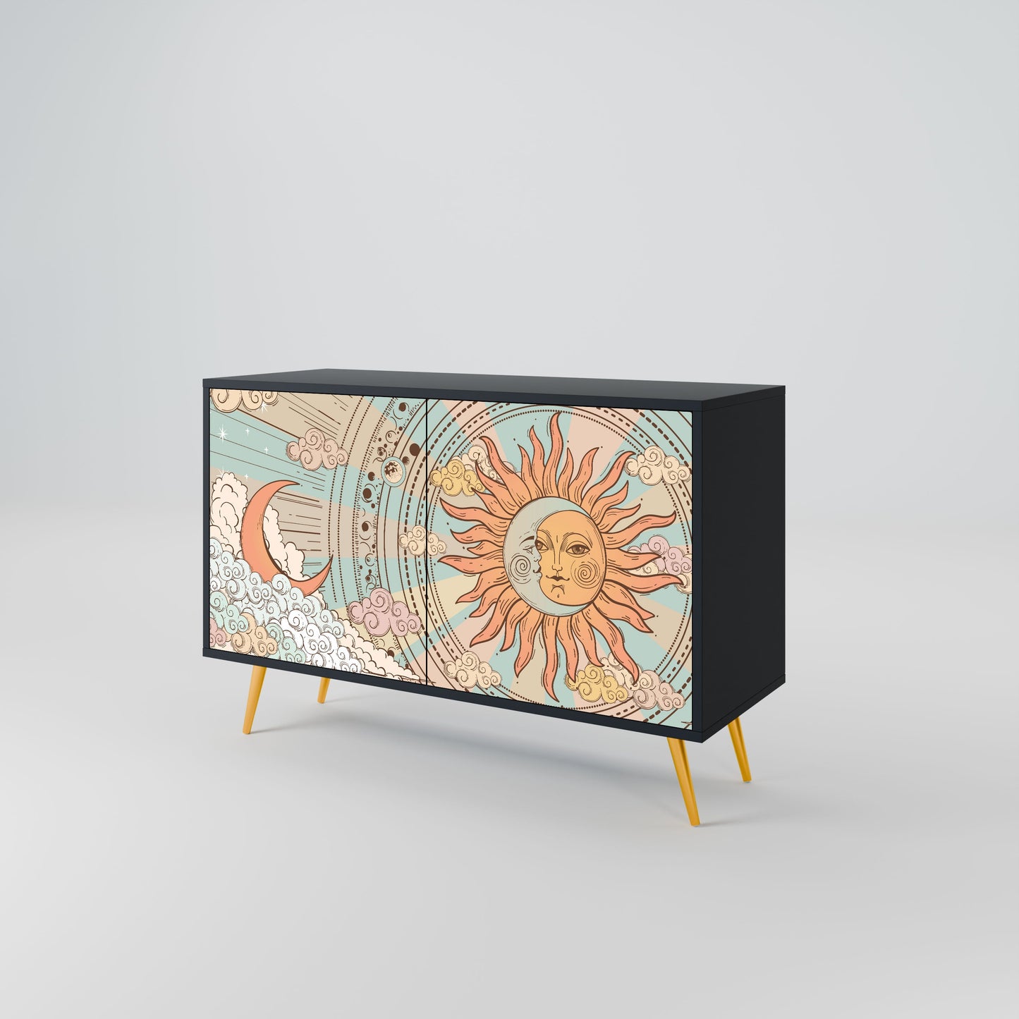 Credenza MYSTICAL STRUCTURE a 2 ante in finitura nera