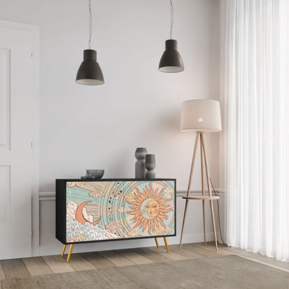 Credenza MYSTICAL STRUCTURE a 2 ante in finitura nera