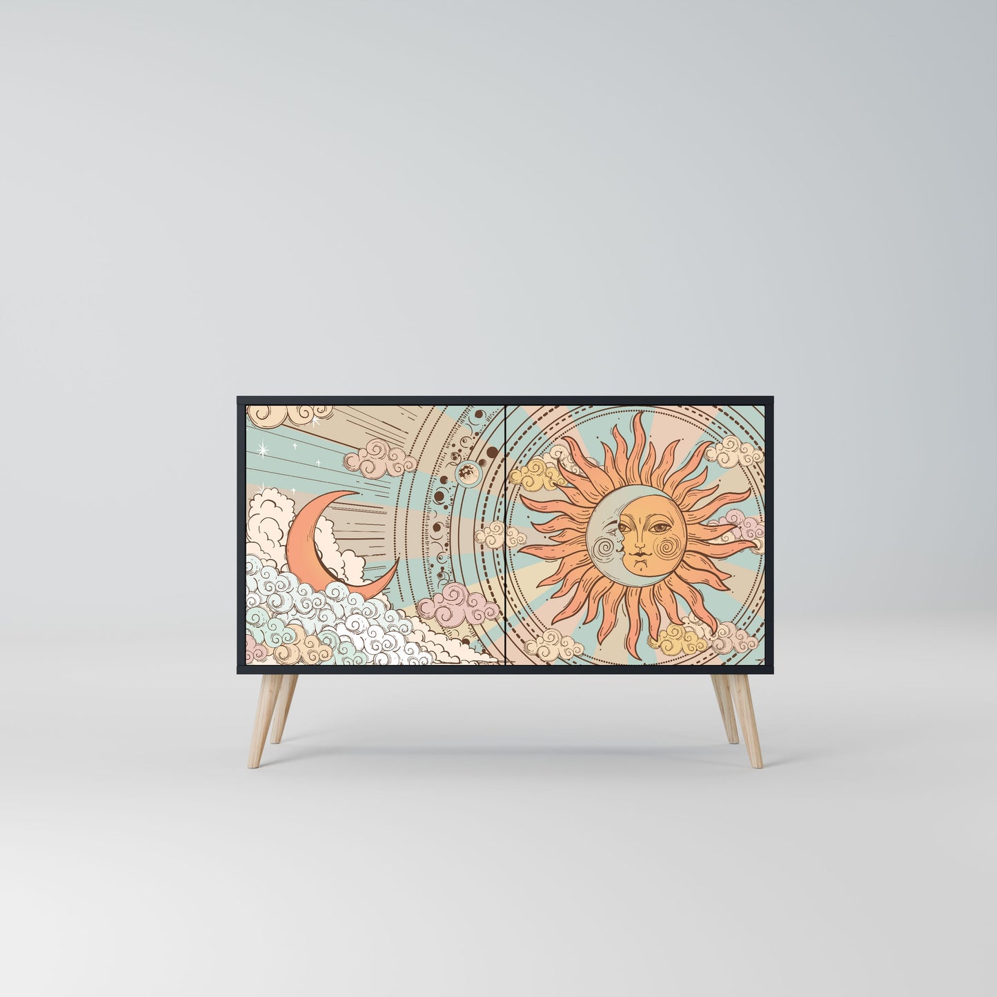 Credenza MYSTICAL STRUCTURE a 2 ante in finitura nera