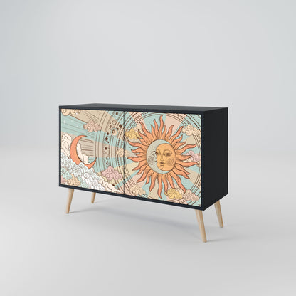 Credenza MYSTICAL STRUCTURE a 2 ante in finitura nera