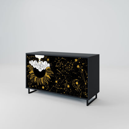 Credenza STELLAR CONSTELLATIONS a 2 ante in finitura nera