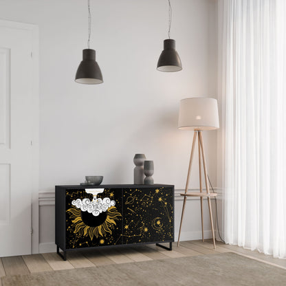 Credenza STELLAR CONSTELLATIONS a 2 ante in finitura nera