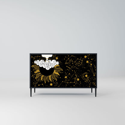 Credenza STELLAR CONSTELLATIONS a 2 ante in finitura nera